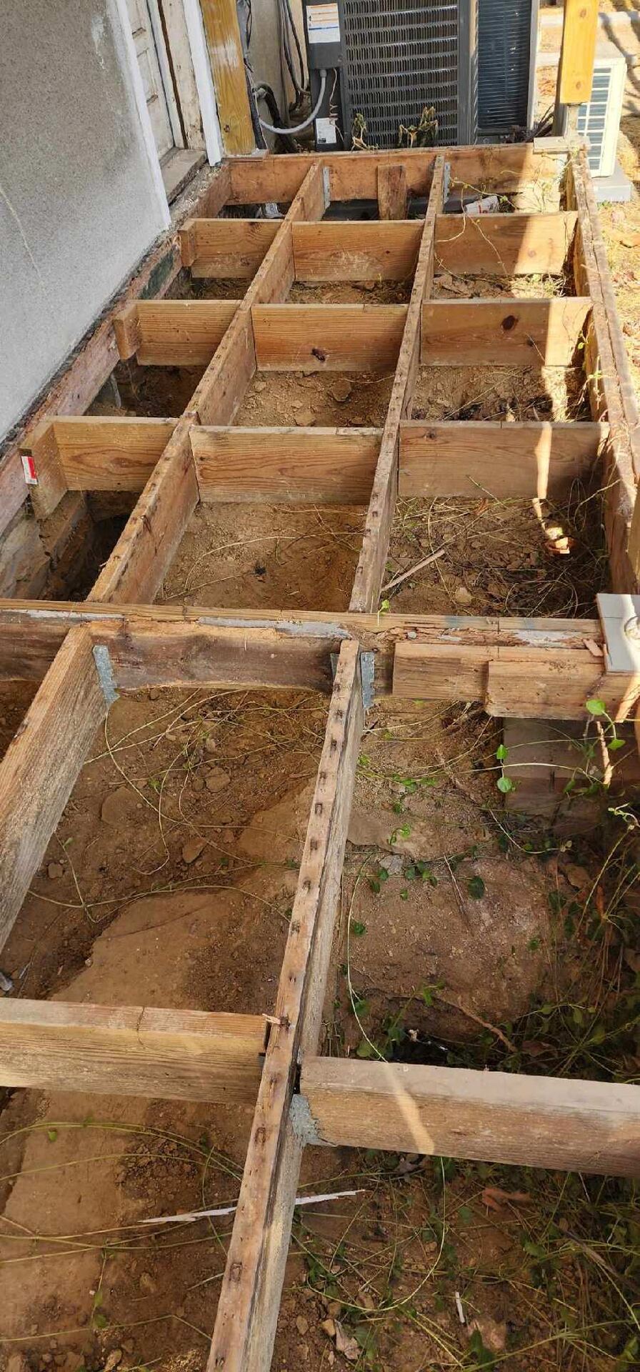Gopher damage discovered underneath the Craven House porch