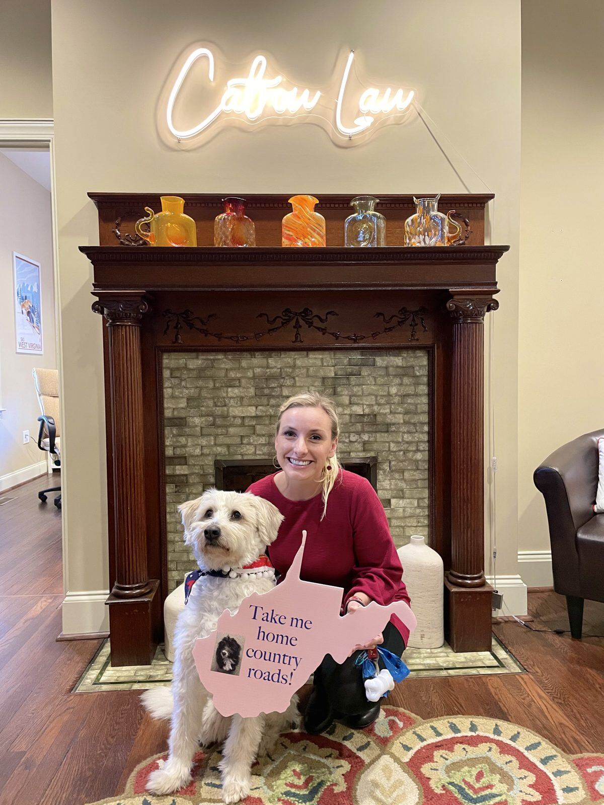Lexie and her rescue dog Sawyer the day she purchased the Craven House