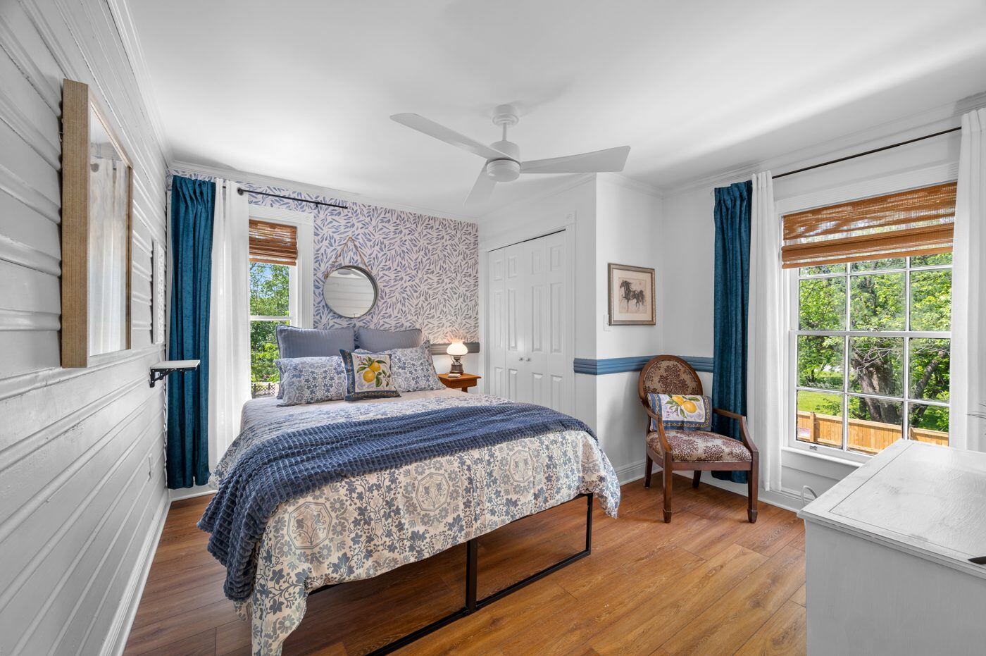 Another restored bedroom at the Craven House
