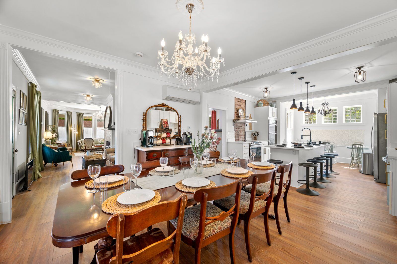 Restored dining room inside the Craven House